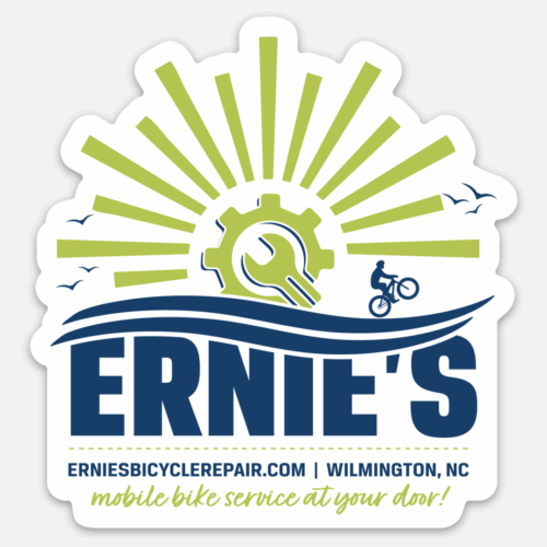 Ernie's Bicycle Repair Sticker - Sunshine, Bikes, & Birds